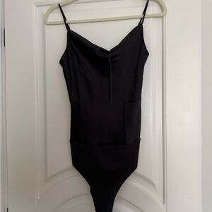 House of Harlow Black Spaghetti Strap Bodysuit